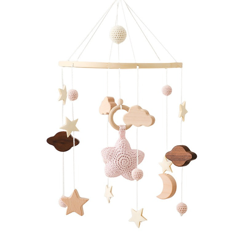 Mobile berceau ou lit bébé en bois, couleurs naturelles et apaisantes